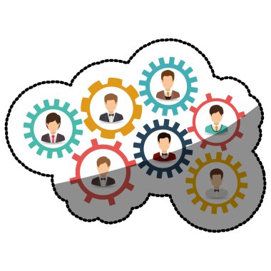 İzole dişli ve işadamı tasarım