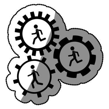 İzole dişli ve işadamı tasarım