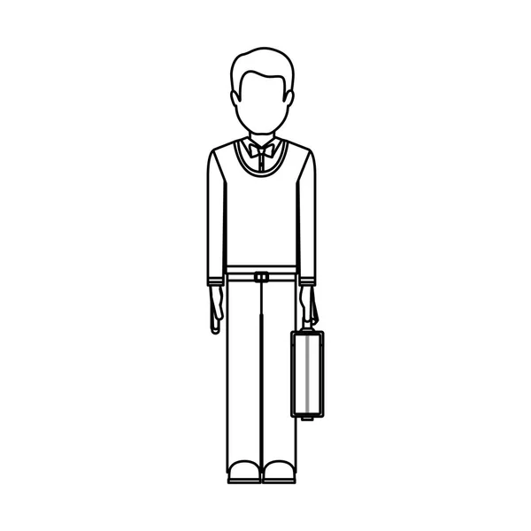 Homme avatar isolé avec design de valise — Image vectorielle