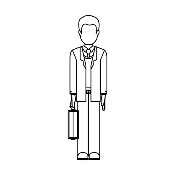 Elszigetelt avatar férfi bőrönd design — Stock Vector