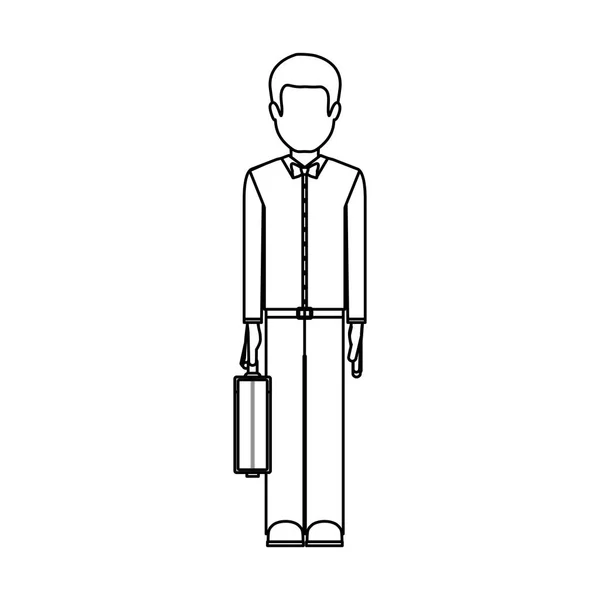 Homme avatar isolé avec design de valise — Image vectorielle