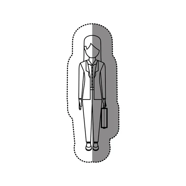 Femme avatar isolée avec design de valise — Image vectorielle