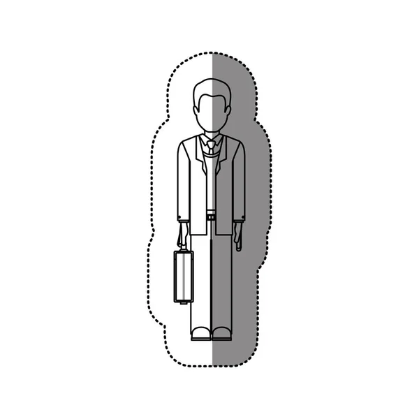 Człowiek na białym tle avatar z walizka projekt — Wektor stockowy