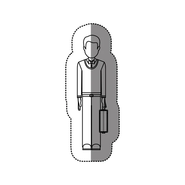 Homme avatar isolé avec design de valise — Image vectorielle
