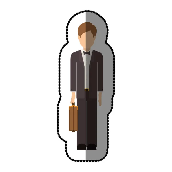 Απομονωμένη avatar άνθρωπος με βαλίτσα σχεδιασμού — Διανυσματικό Αρχείο