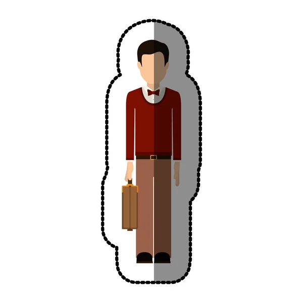 Изолированный аватар человек с дизайном чемодана — стоковый вектор