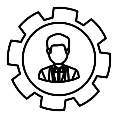 İzole dişli ve işadamı tasarım