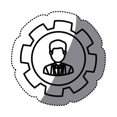 İzole dişli ve işadamı tasarım