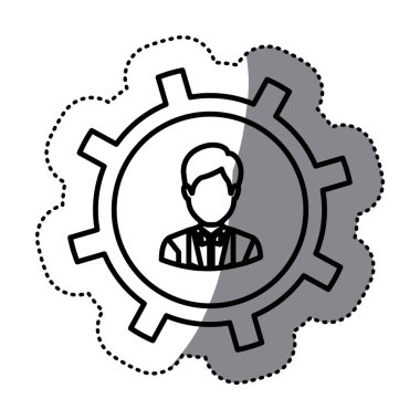 İzole dişli ve işadamı tasarım