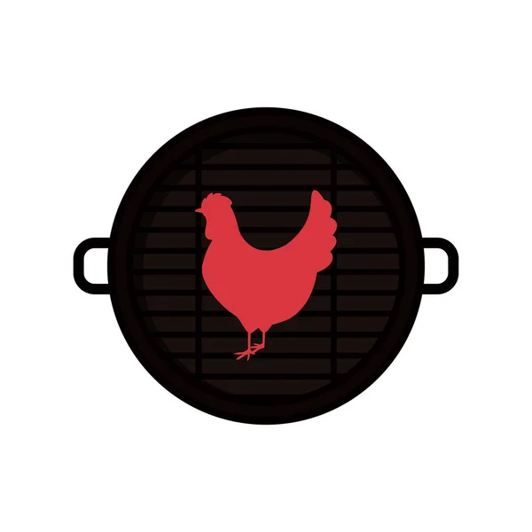 Diseño de parrilla aislada y carne de pollo — Vector de stock