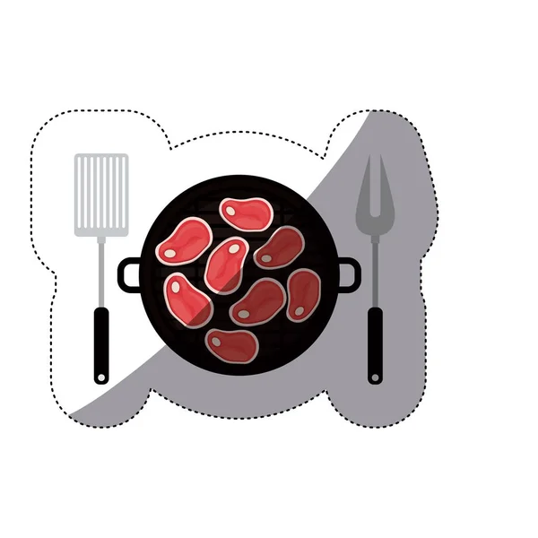Geïsoleerde grill en vlees ontwerp — Stockvector