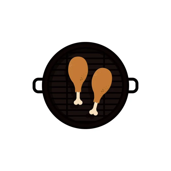 Parrilla aislada y diseño de carne de chichén — Vector de stock