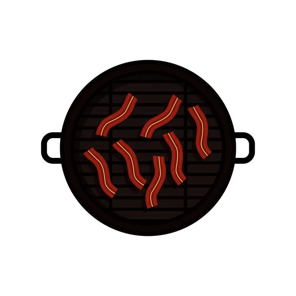 Geïsoleerde grill en worst ontwerp — Stockvector