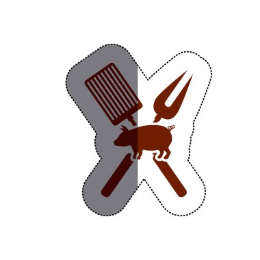 İzole ızgara ve domuz eti tasarım