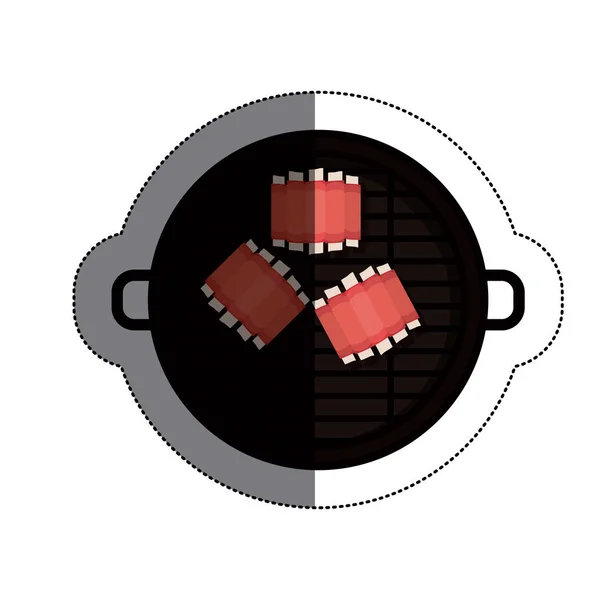 Geïsoleerde grill en bbq ribben ontwerp — Stockvector