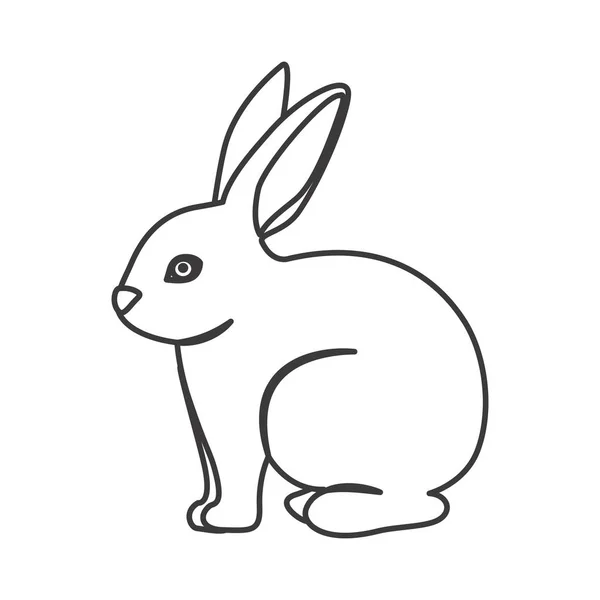 Conception isolée de bande dessinée de lapin — Image vectorielle
