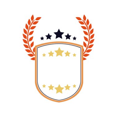 İzole çelenk ve yıldızlı tasarım