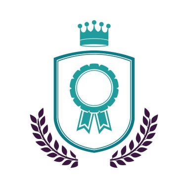 İzole etiket ve çelenk ve mühür damgası tasarım