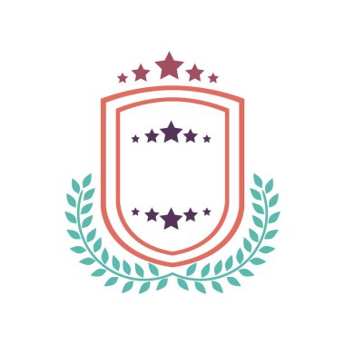 İzole çelenk ve yıldızlı tasarım