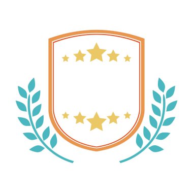 İzole çelenk ve yıldızlı tasarım