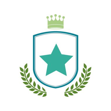 İzole çelenk ve yıldızlı tasarım