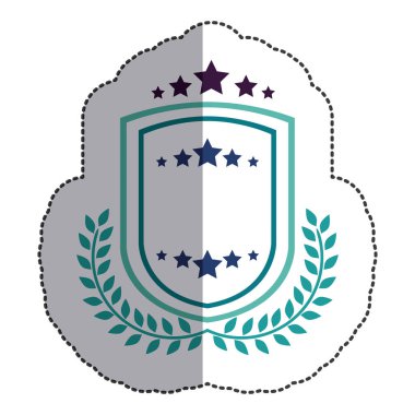 İzole çelenk ve yıldızlı tasarım