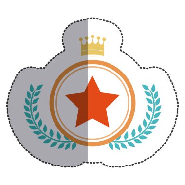 İzole çelenk ve yıldızlı tasarım