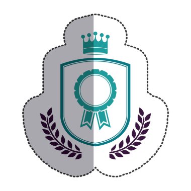 İzole etiket ve çelenk ve mühür damgası tasarım