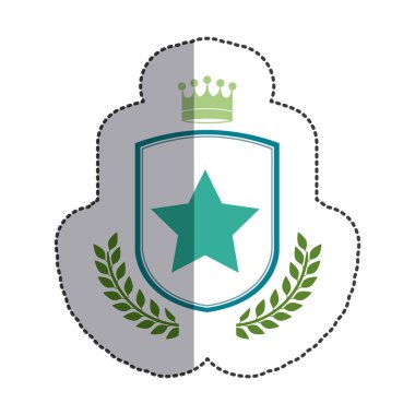 İzole çelenk ve yıldızlı tasarım