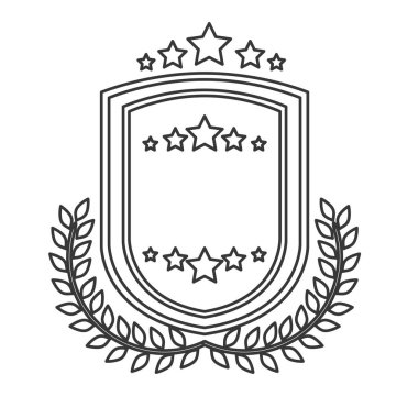 Yıldız ve çelenk tasarımı ile izole etiket