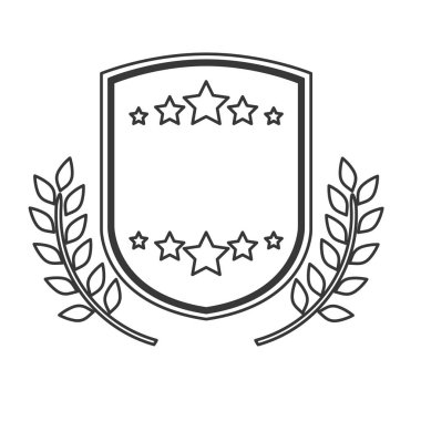 Yıldız ve çelenk tasarımı ile izole etiket