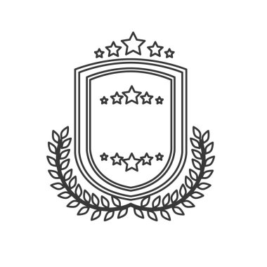 Yıldız ve çelenk tasarımı ile izole etiket