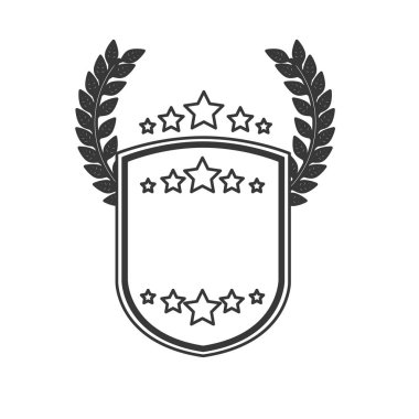 Yıldız ve çelenk tasarımı ile izole etiket