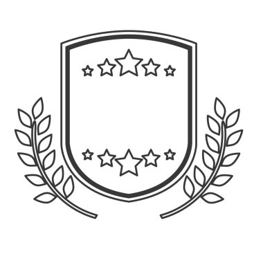 Yıldız ve çelenk tasarımı ile izole etiket