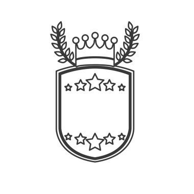 Yıldız ve çelenk tasarımı ile izole etiket