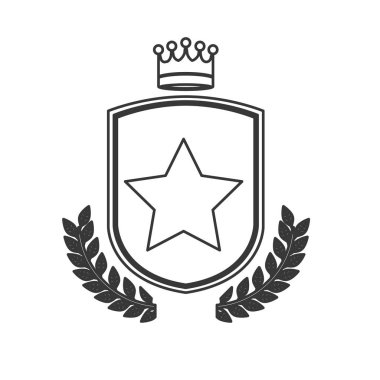 Yıldız ve çelenk tasarımı ile izole etiket