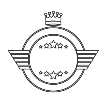 Yıldız ve taç tasarımı ile izole etiket