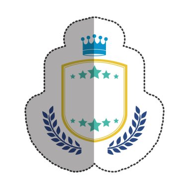 Yıldız ve çelenk tasarımı ile izole etiket