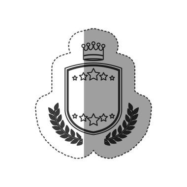 Yıldız ve çelenk tasarımı ile izole etiket