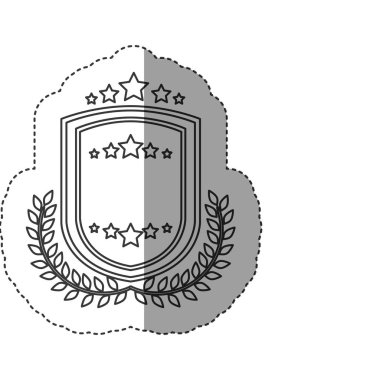 Yıldız ve çelenk tasarımı ile izole etiket