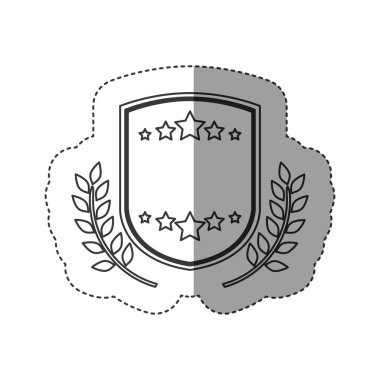 Yıldız ve çelenk tasarımı ile izole etiket