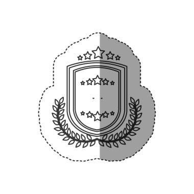 Yıldız ve çelenk tasarımı ile izole etiket