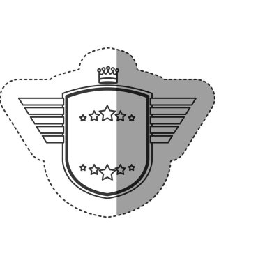 Yıldız ve taç tasarımı ile izole etiket