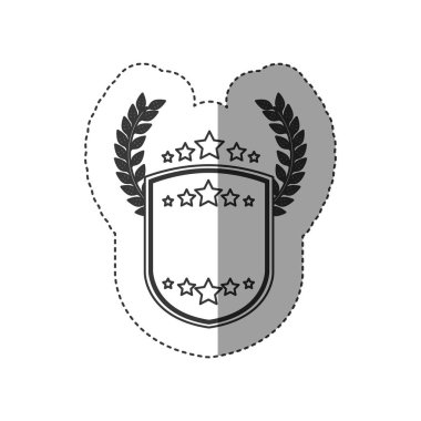 Yıldız ve çelenk tasarımı ile izole etiket