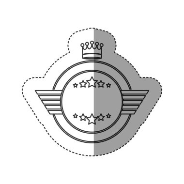 Yıldız ve taç tasarımı ile izole etiket