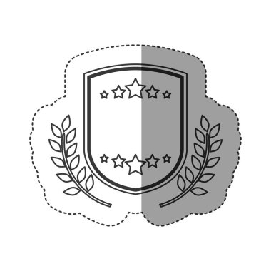 Yıldız ve çelenk tasarımı ile izole etiket