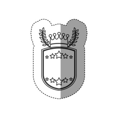 Yıldız ve çelenk tasarımı ile izole etiket