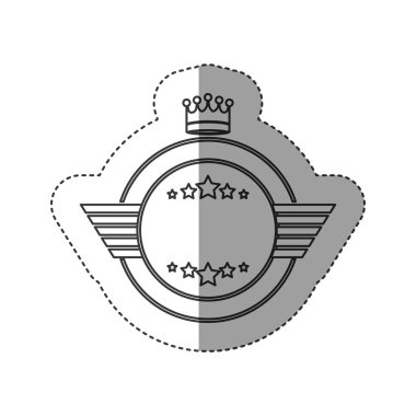 Yıldız ve taç tasarımı ile izole etiket