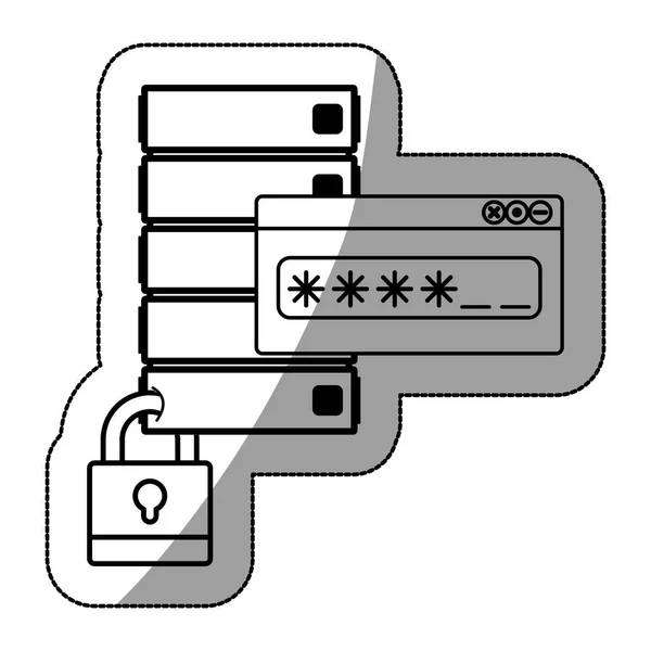 Web hosting and padlock design — Stock Vector