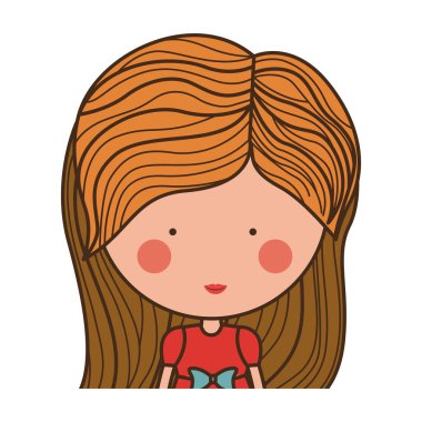 İzole kız çizgi film tasarım